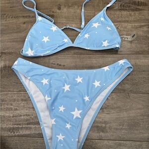 SHEIN Light Blue Star Bikini